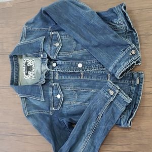 White House Black Market blue jean jacket